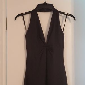 Long black halter dress